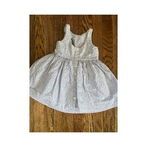 Ralph Lauren strip Roses Easter Sundress lined button down Party